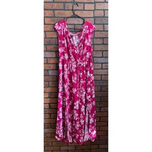 Beautiful pink flowery maxi dress